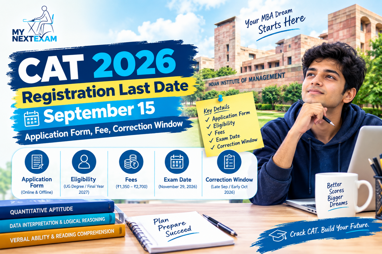 CAT 2026 Registration Last Date September 15: Application Form, Fee, Correction Window