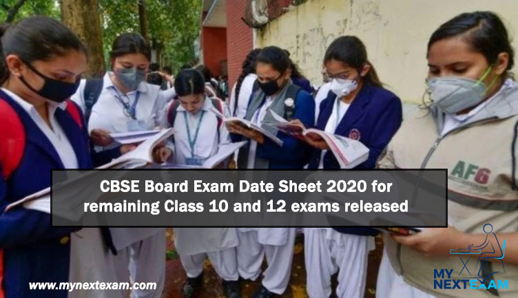 CBSE Board Exam Date Sheet 2020 for remaining Class 10 and 12 exams released