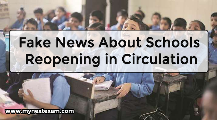 Fake News About Schools Reopening in Circulation