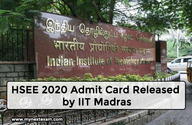 HSEE 2020 Admit Card Released by IIT Madras