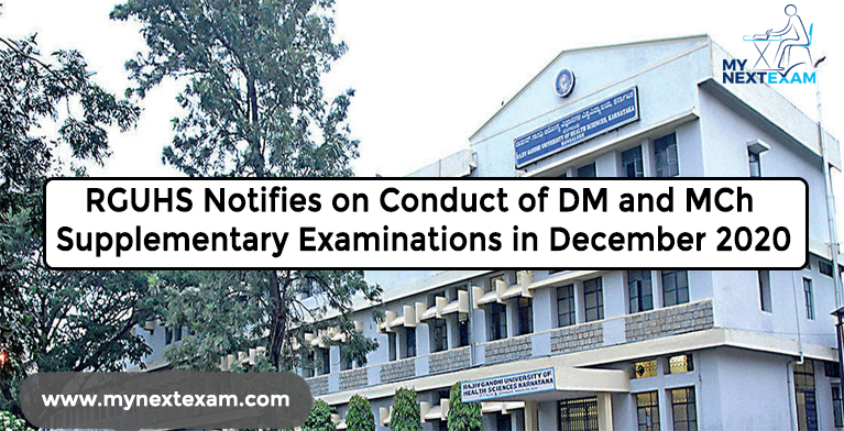 RGUHS Notifies on Conduct of DM and MCh Supplementary Examinations in December 2020