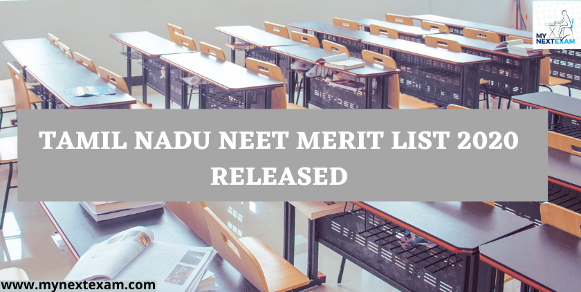 Tamil Nadu Neet  Merit List 2020 Released