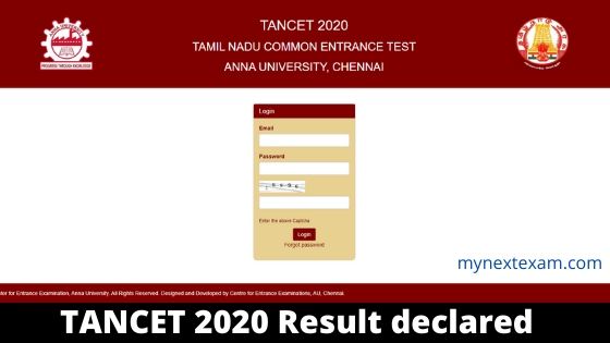 TANCET 2020 Result declared